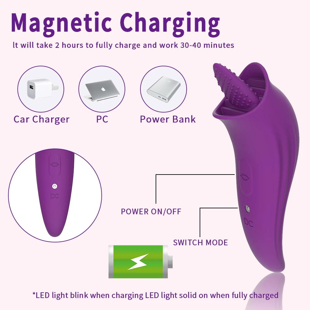 musipassoin Purple bird tongue vibrator